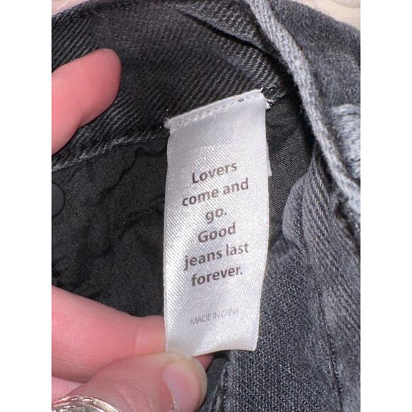 Pacsun Black Distressed High Rise High Waisted Straight Button Fly Jeans Size 26 - Picture 5 of 6